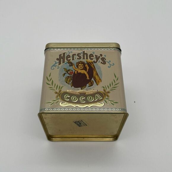 Hershey's Tin Gold Cocoa Square Metal Empty Container Bristolware - Picture 2 of 13